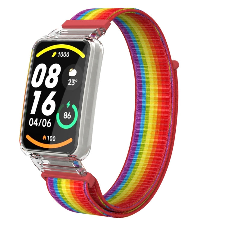 For Xiaomi Mi Band 7 Pro Integrated PC Protective Case + Nylon Loop Watch Band(Rainbow) - Watch Bands by buy2fix | Online Shopping UK | buy2fix