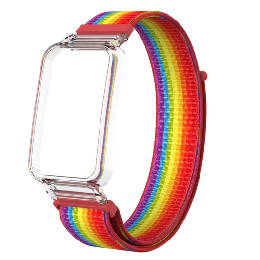 For Xiaomi Mi Band 7 Pro Integrated PC Protective Case + Nylon Loop Watch Band(Rainbow) - Watch Bands by buy2fix | Online Shopping UK | buy2fix