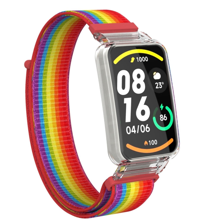 For Xiaomi Mi Band 7 Pro Integrated PC Protective Case + Nylon Loop Watch Band(Rainbow) - Watch Bands by buy2fix | Online Shopping UK | buy2fix