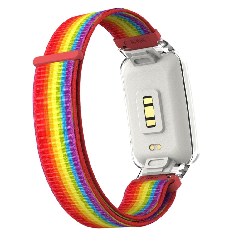 For Xiaomi Mi Band 7 Pro Integrated PC Protective Case + Nylon Loop Watch Band(Rainbow) - Watch Bands by buy2fix | Online Shopping UK | buy2fix