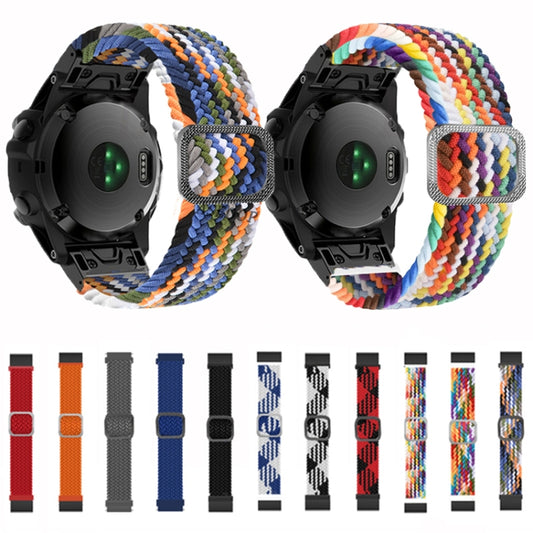 For Garmin Fenix 7 Adjustable Nylon Braided Elasticity Watch Band(Black) - Watch Bands by buy2fix | Online Shopping UK | buy2fix