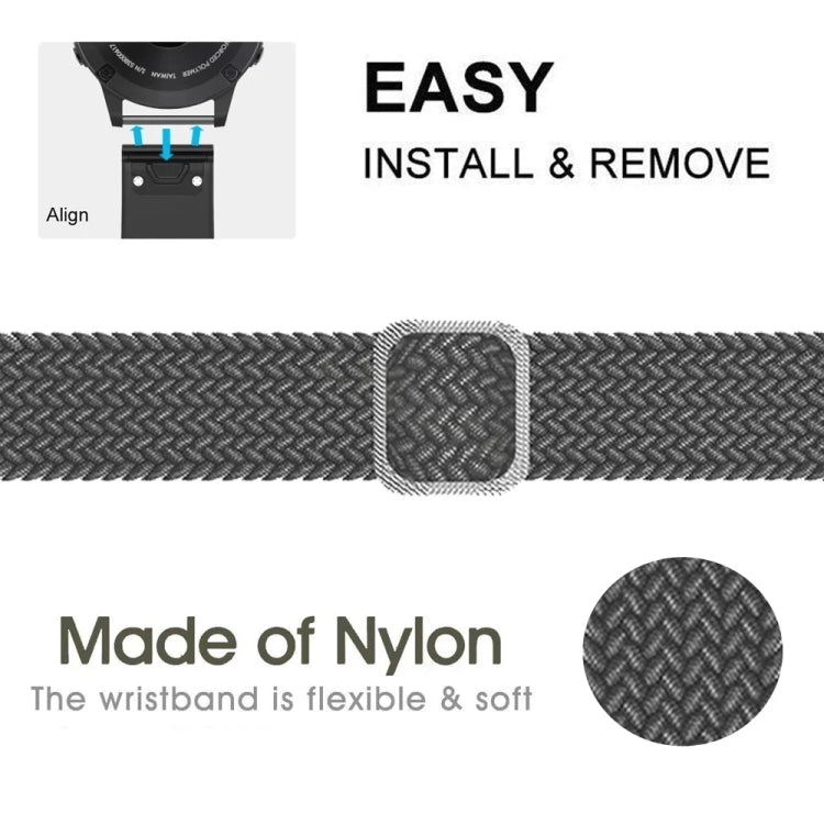 For Garmin Fenix 7 Adjustable Nylon Braided Elasticity Watch Band(Black) - Watch Bands by buy2fix | Online Shopping UK | buy2fix