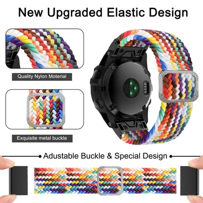 For Garmin Fenix 7 Adjustable Nylon Braided Elasticity Watch Band(Black) - Watch Bands by buy2fix | Online Shopping UK | buy2fix
