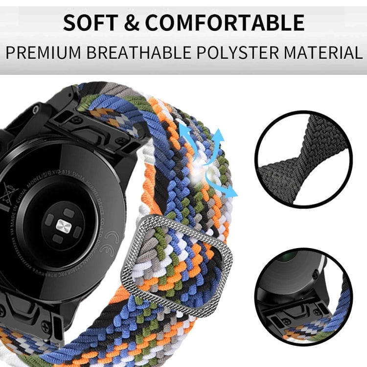 For Garmin Fenix 7 Adjustable Nylon Braided Elasticity Watch Band(Black) - Watch Bands by buy2fix | Online Shopping UK | buy2fix