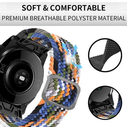 For Garmin Fenix 7 Adjustable Nylon Braided Elasticity Watch Band(Black) - Watch Bands by buy2fix | Online Shopping UK | buy2fix