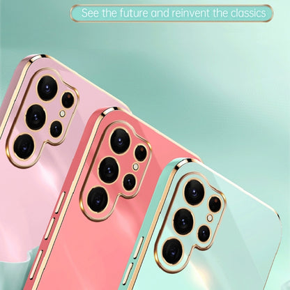 For Samsung Galaxy S22 Ultra 5G XINLI Straight Edge 6D Electroplate TPU Phone Case(Mint Green) - Galaxy S22 Ultra 5G Cases by buy2fix | Online Shopping UK | buy2fix