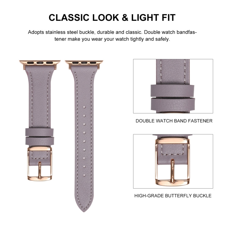 Genuine Leather Breathable Watch Band For Apple Watch Series 9&8&7 41mm / SE 3&SE 2&6&SE&5&4 40mm / 3&2&1 38mm(White) by buy2fix