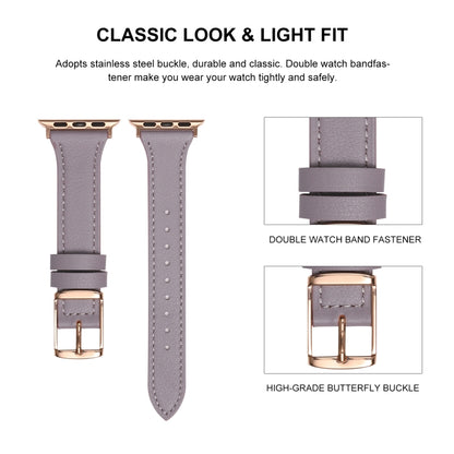 Genuine Leather Breathable Watch Band For Apple Watch Series 9&8&7 41mm / SE 3&SE 2&6&SE&5&4 40mm / 3&2&1 38mm(White) by buy2fix