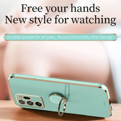 For Samsung Galaxy Note20 Ultra XINLI Straight Edge 6D Electroplate TPU Phone Case with Ring Holder(Pink) by buy2fix