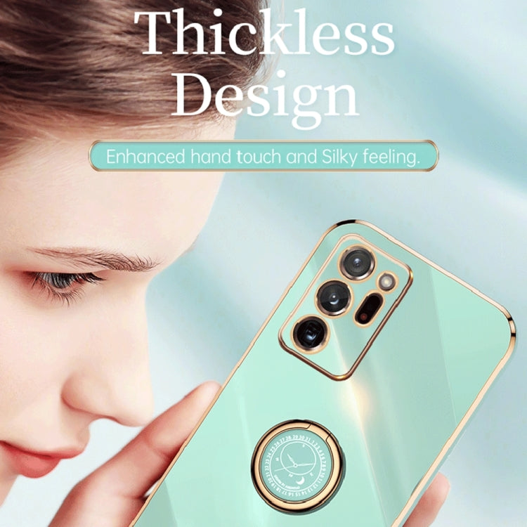 For Samsung Galaxy Note20 Ultra XINLI Straight Edge 6D Electroplate TPU Phone Case with Ring Holder(Pink) by buy2fix
