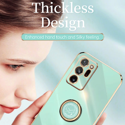 For Samsung Galaxy Note20 Ultra XINLI Straight Edge 6D Electroplate TPU Phone Case with Ring Holder(Pink) by buy2fix