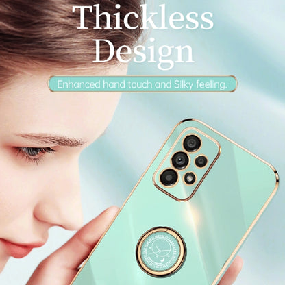 For Samsung Galaxy A53 5G XINLI Straight Edge 6D Electroplate TPU Phone Case with Ring Holder(Black) - Galaxy Phone Cases by buy2fix | Online Shopping UK | buy2fix