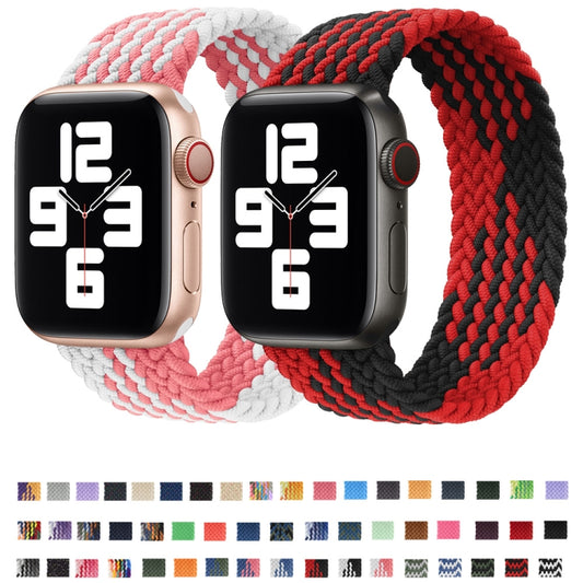 Nylon Single-turn Braided Watch Band For Apple Watch Series 9&8&7 41mm / SE 3&SE 2&6&SE&5&4 40mm / 3&2&1 38mm, Length:155mm(Beat Purple) - Watch Bands by buy2fix | Online Shopping UK | buy2fix