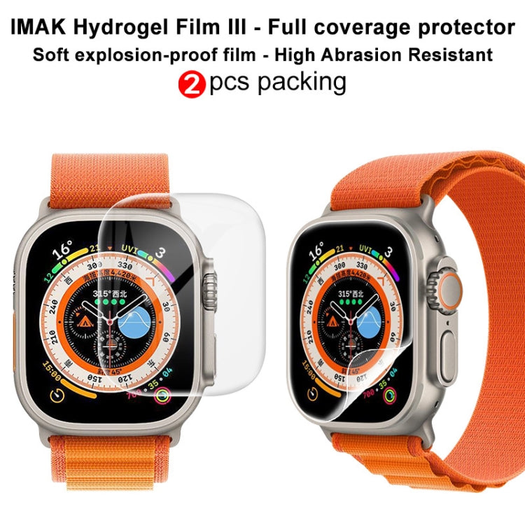 For Apple Watch Ultra 49mm 2pcs imak Curved Full Screen Hydrogel Film Front Protector - Screen Protector by imak | Online Shopping UK | buy2fix