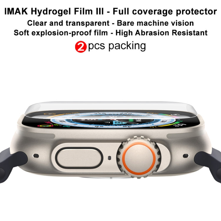 For Apple Watch Ultra 49mm 2pcs imak Curved Full Screen Hydrogel Film Front Protector - Screen Protector by imak | Online Shopping UK | buy2fix