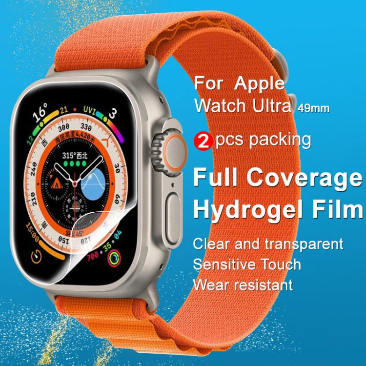 For Apple Watch Ultra 49mm 2pcs imak Curved Full Screen Hydrogel Film Front Protector - Screen Protector by imak | Online Shopping UK | buy2fix