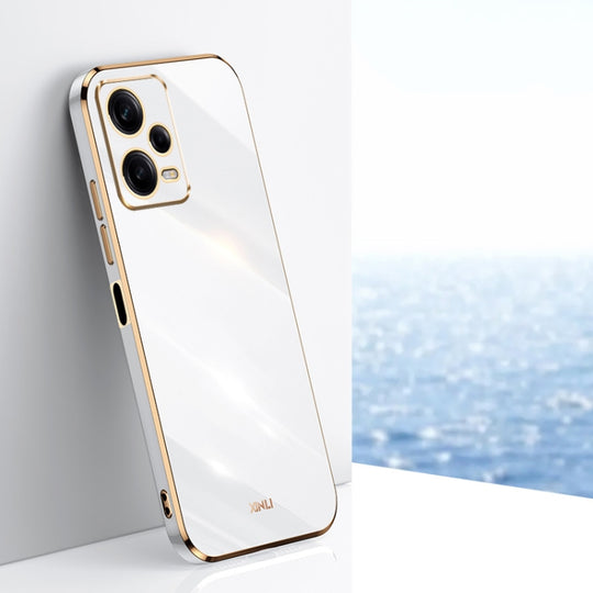 Pour Xiaomi Redmi Note 12 Pro 5G Chine XINLI Straight Edge 6D Electroplate TPU Phone Case (Blanc)