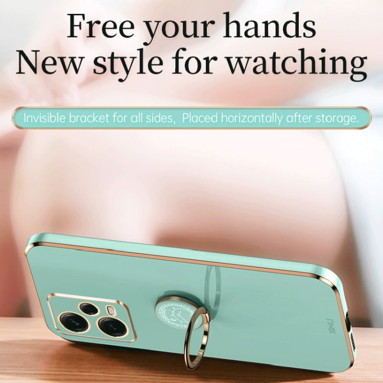 For Xiaomi Redmi Note 12 Pro 5G China XINLI Straight Edge 6D Electroplate TPU Phone Case with Ring Holder(Celestial Blue) by buy2fix