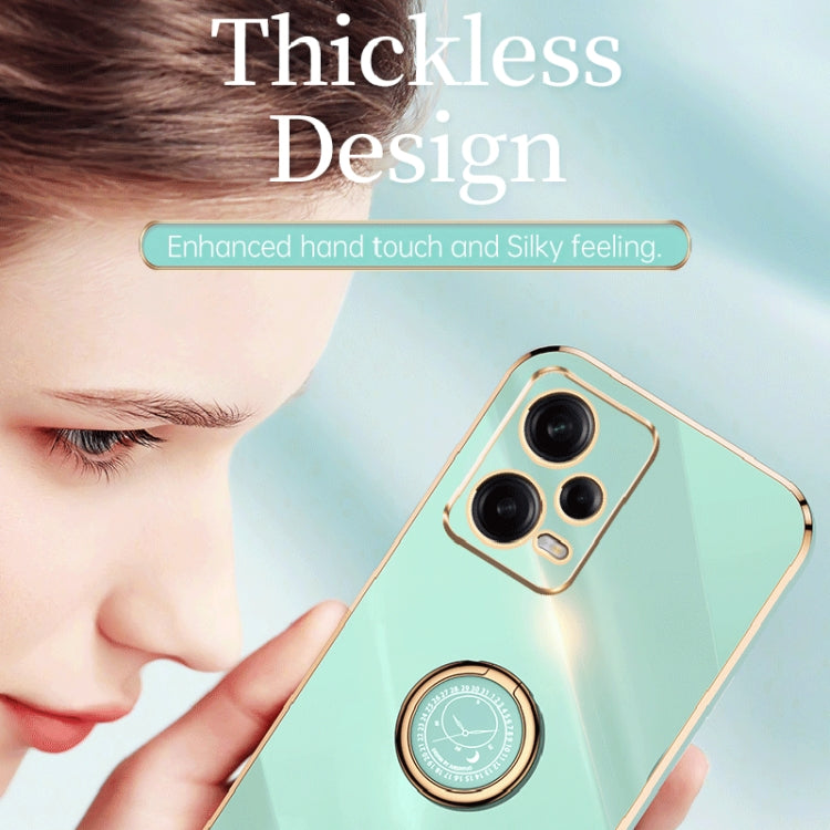 For Xiaomi Redmi Note 12 Pro+ China XINLI Straight Edge 6D Electroplate TPU Phone Case with Ring Holder(White) by buy2fix