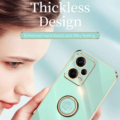 For Xiaomi Redmi Note 12 Pro+ China XINLI Straight Edge 6D Electroplate TPU Phone Case with Ring Holder(White) by buy2fix