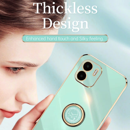 For Xiaomi Redmi A1 4G XINLI Straight Edge 6D Electroplate TPU Phone Case with Ring Holder(Cherry Purple) - Xiaomi Cases by buy2fix | Online Shopping UK | buy2fix