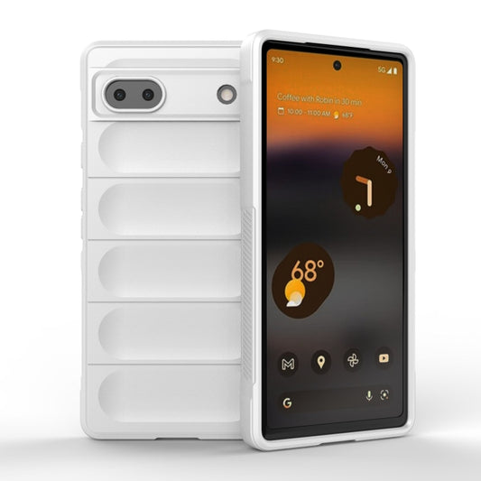 For Google Pixel 6a Magic Shield TPU + Flannel Phone Case(White) - Google Cases by buy2fix | Online Shopping UK | buy2fix