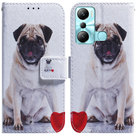 For Infinix Hot 20i Coloured Drawing Flip Leather Phone Case(Pug) - Infinix Cases by buy2fix | Online Shopping UK | buy2fix
