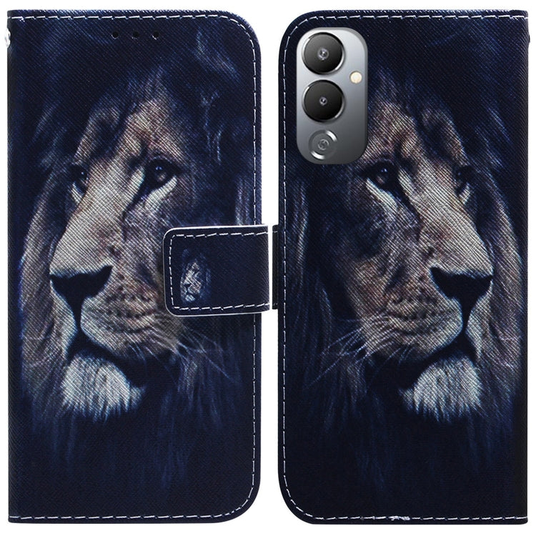 For Tecno Pova 4 Coloured Drawing Flip Leather Phone Case(Lion) by buy2fix