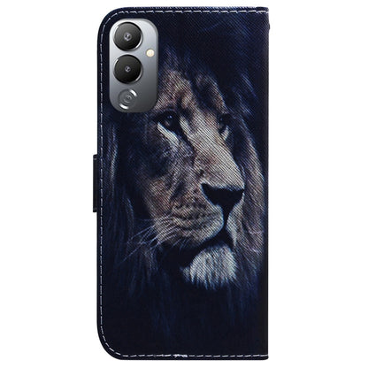 For Tecno Pova 4 Coloured Drawing Flip Leather Phone Case(Lion) by buy2fix