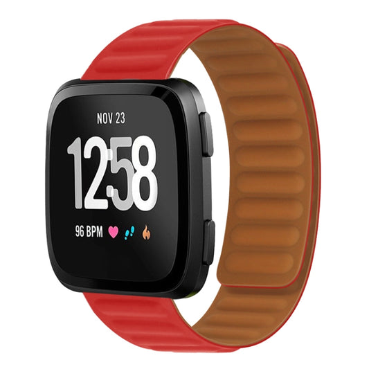 For Fitbit Versa 4 / 3 / Sense 2 20mm Silicone Magnetic Watch Band(Red) - Watch Bands by buy2fix | Online Shopping UK | buy2fix