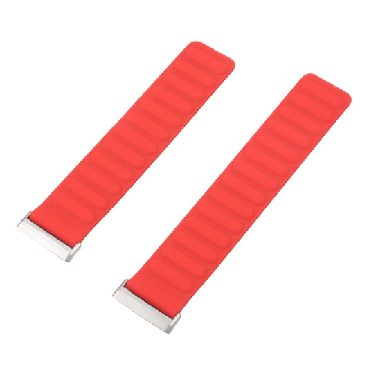 For Fitbit Versa 4 / 3 / Sense 2 20mm Silicone Magnetic Watch Band(Red) - Watch Bands by buy2fix | Online Shopping UK | buy2fix