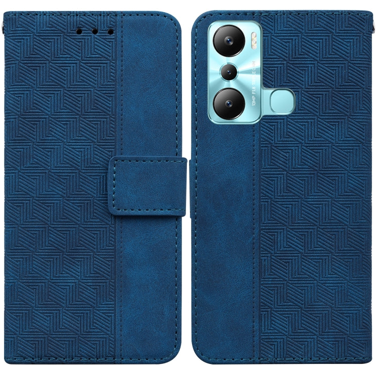 For Infinix Hot 20i Geometric Embossed Leather Phone Case(Blue) - Infinix Cases by buy2fix | Online Shopping UK | buy2fix