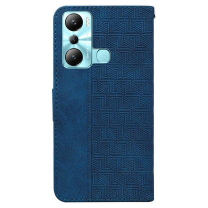 For Infinix Hot 20i Geometric Embossed Leather Phone Case(Blue) - Infinix Cases by buy2fix | Online Shopping UK | buy2fix