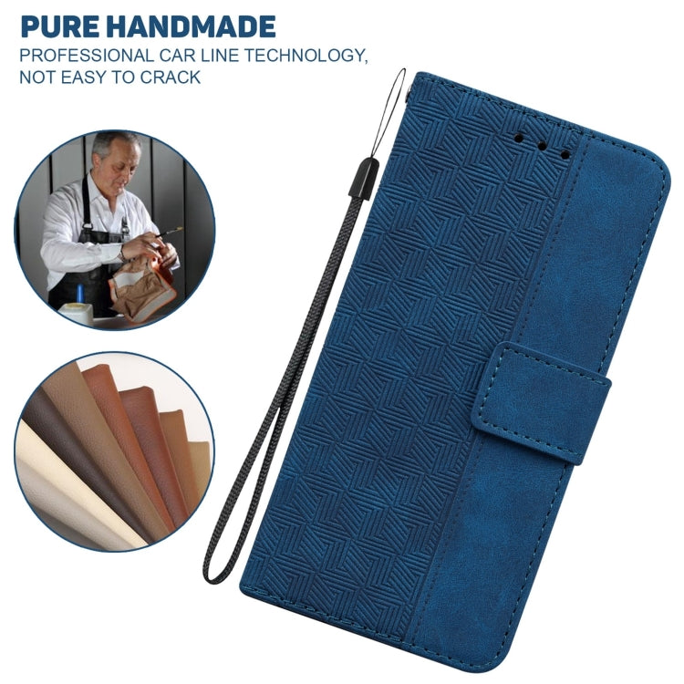 For Infinix Hot 20i Geometric Embossed Leather Phone Case(Blue) - Infinix Cases by buy2fix | Online Shopping UK | buy2fix