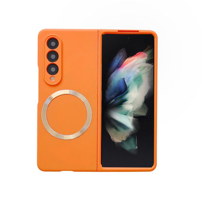 For Samsung Galaxy Z Fold3 5G Skin Feel MagSafe Magnetic Phone Case(Orange) by buy2fix