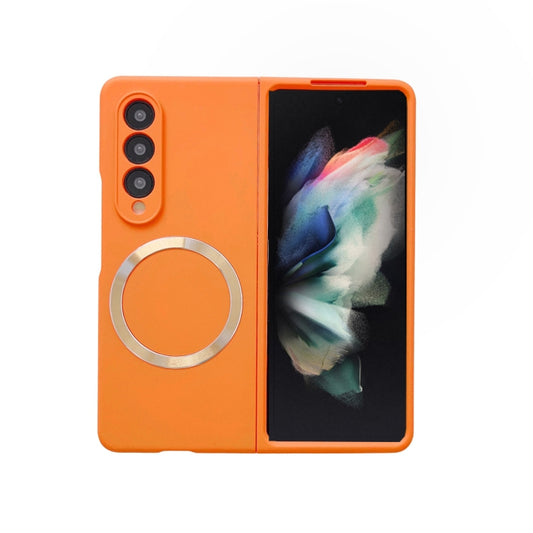 For Samsung Galaxy Z Fold3 5G Skin Feel MagSafe Magnetic Phone Case(Orange) by buy2fix