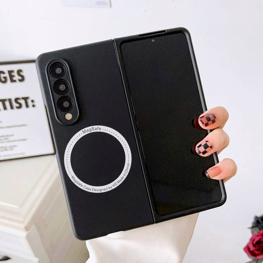 For Samsung Galaxy Z Fold4 Skin Feel MagSafe Magnetic Phone Case(Black) - Galaxy Z Fold4 5G Cases by buy2fix | Online Shopping UK | buy2fix