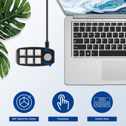 Bluetooth Wireless RGB Custom Mechanical Keyboard 6 Keys 1 Knob Programming Gaming Keypad(White) by buy2fix