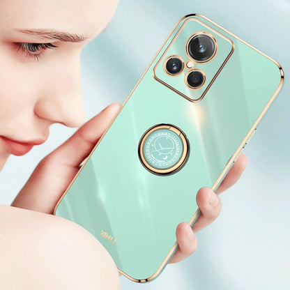 For Realme 9i 5G XINLI Straight Edge 6D Electroplate TPU Phone Case with Ring Holder(Celestial Blue) - Realme Cases by buy2fix | Online Shopping UK | buy2fix