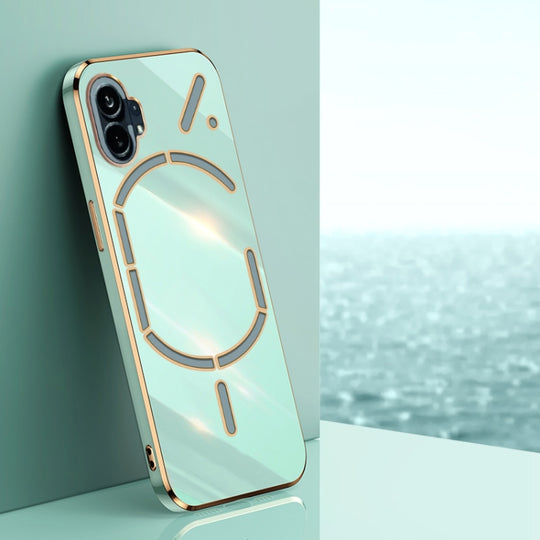 For Nothing Phone 1 XINLI Straight Edge 6D Electroplate TPU Phone Case(Mint Green)