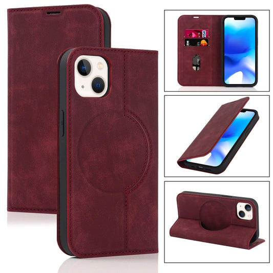 For iPhone 14 Wireless Charging Magsafe Leather Phone Case(Red) - iPhone 14 Cases by buy2fix | Online Shopping UK | buy2fix