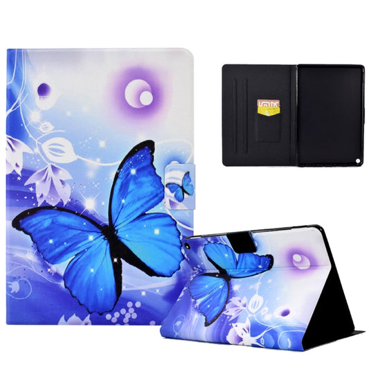 For Amazon Kindle Fire HD 10 2021 Electric Pressed TPU Smart Leather Tablet Case(Blue Butterfly) - Amazon by buy2fix | Online Shopping UK | buy2fix
