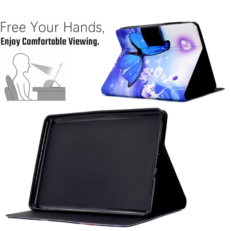 For Amazon Kindle Paperwhite 5 2021 Electric Pressed TPU Smart Leather Tablet Case(Blue Butterfly) - Amazon by buy2fix | Online Shopping UK | buy2fix