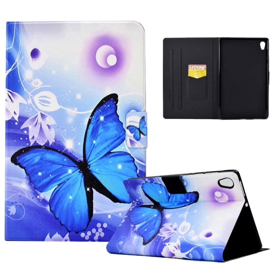 For Lenovo Tab M10 HD Gen 2 Electric Pressed TPU Smart Leather Tablet Case(Blue Butterfly) - Lenovo by buy2fix | Online Shopping UK | buy2fix