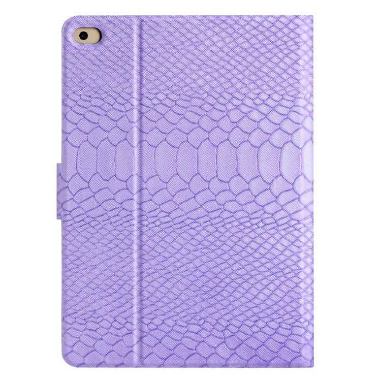 For iPad Air / Air 2 / 9.7 2017 / 9.7 2018 Solid Color Crocodile Texture Leather Smart Tablet Case(Purple) - iPad 9.7 (2018) & (2017) Cases by buy2fix | Online Shopping UK | buy2fix