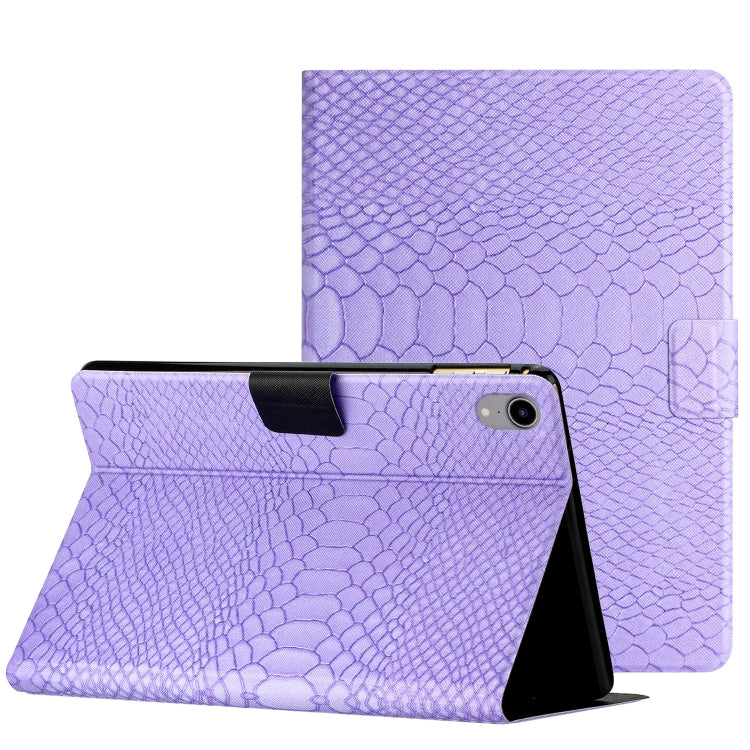 For iPad mini 2024 / mini 6 Solid Color Crocodile Texture Leather Smart Tablet Case(Purple) - iPad mini 6 Cases by buy2fix | Online Shopping UK | buy2fix