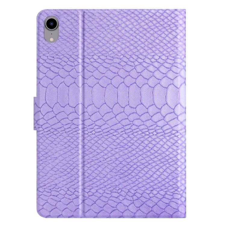 For iPad mini 2024 / mini 6 Solid Color Crocodile Texture Leather Smart Tablet Case(Purple) - iPad mini 6 Cases by buy2fix | Online Shopping UK | buy2fix