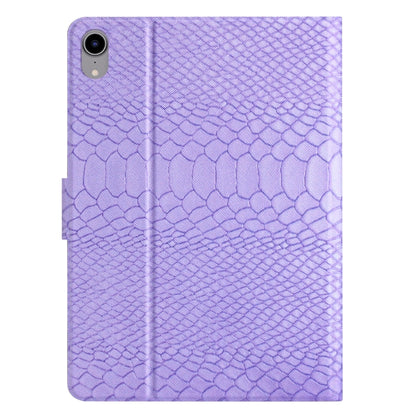 For iPad mini 2024 / mini 6 Solid Color Crocodile Texture Leather Smart Tablet Case(Purple) - iPad mini 6 Cases by buy2fix | Online Shopping UK | buy2fix