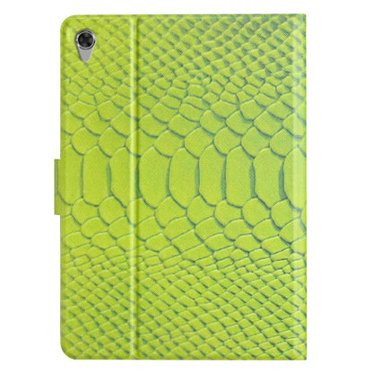For Lenovo Tab M10 HD 2nd Gen Solid Color Crocodile Texture Leather Smart Tablet Case(Green) - Lenovo by buy2fix | Online Shopping UK | buy2fix