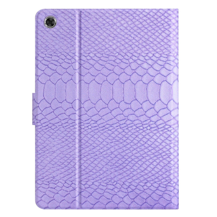 For Lenovo Tab M10 3rd Gen Solid Color Crocodile Texture Leather Smart Tablet Case(Purple) - Lenovo by buy2fix | Online Shopping UK | buy2fix